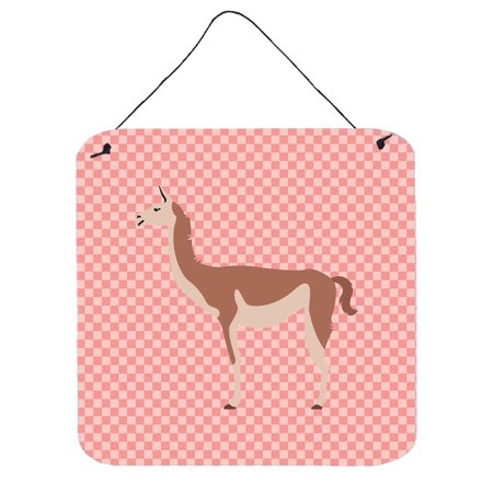 MICASA Guanaco Pink Check Wall or Door Hanging Prints6 x 6 in. MI228559